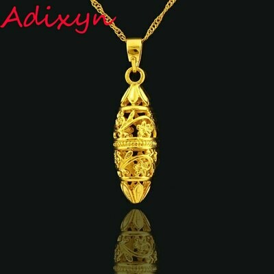 Pendant Necklace Jewelry Ethiopian Gold-Color Men Women Gifts Iran Arabic Hollow-Flowers