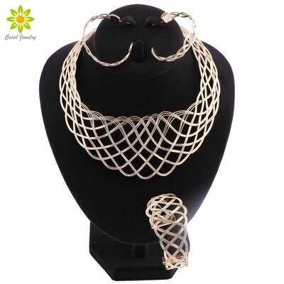 Necklace-Set Wedding-Jewelry-Sets Choker African Beads Bridal-Dubai Nigerian Ethiopian