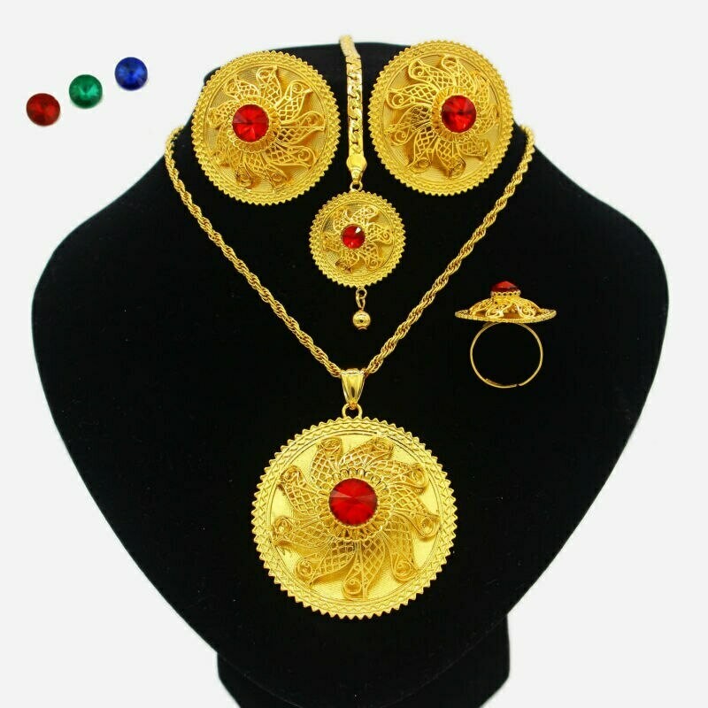 Jewelry-Sets Habesha Ethiopian African Gifts Gold-Color Wedding/party Women