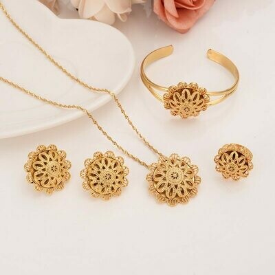 Jewelry-Set Ethiopian Bridal-Habesha Wedding-Gift Earrings/Ring/bangle Women African
