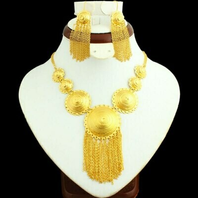 Bridal-Jewelry-Sets Ethiopian Nigeria/arabic Gifts Gold-Color Women 24K NEW
