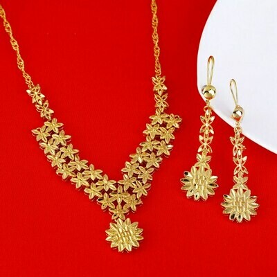 Jewelry-Sets Earrings Ethiopian Bride Arab-Africa 22k Gold Wedding-Necklace Gifts