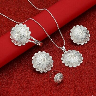 Party Jewelry Ethiopian Eritrean African Romantic Wedding Bridal Women Cross-Flower