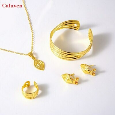 Bangles Earrings-Sets Bridal-Jewelry Dubai African Girls Gold-Color Baby Women for Arab