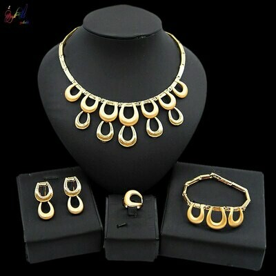 Jewelry-Sets Bracelet-Ring Necklace Stud-Earrings Ethiopian Parure Wholesale African