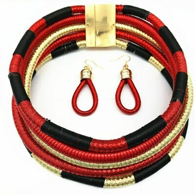 Necklace Earrings Jewelry-Set African Choker Ethiopian Wedding Women Liffly Party Multi-Layer