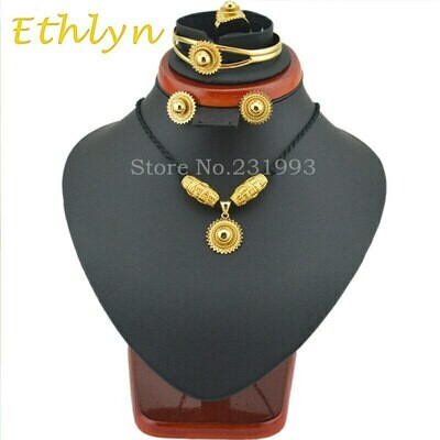 Jewelry-Sets Ethiopian Ethlyn Five-Pcs-Sets Design Fashion DIY for Festival S48A 22KGP