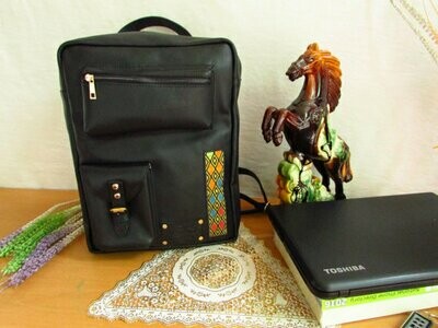 Leather Laptop Backpack-Handmade Leather Backpack