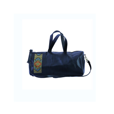 Black one of a kind Root in style weekender bag, Made with first grade cow leather