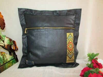 Black Sheep Leather Pillow Cover -Pillow Covers 40x40
