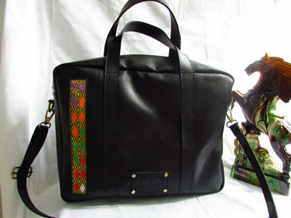 Black Leather Laptop bag