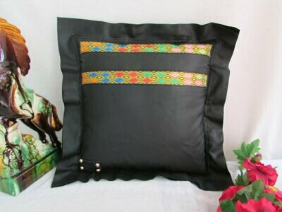 Black Sheep Leather Pillow Case -Black Pillow Cover
