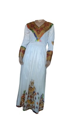 ረዘም ያለ የሀበሻ ቀሚስ  Ethiopian Traditional Long Dress
