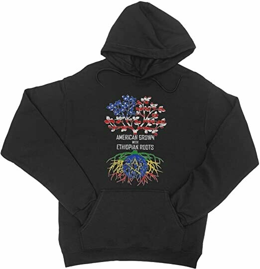 HARD EDGE DESIGN Unisex American Grown with Ethiopian Roots Sweatshirt