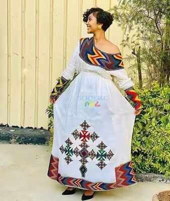 ረዘም ያለ የሀበሻ ቀሚስ Ethiopian Traditional Long Dress - 6 Style