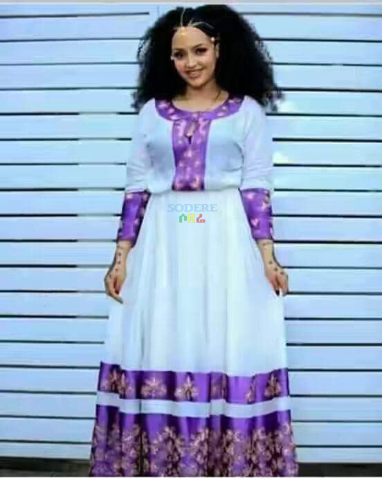 ረዘም ያለ የሀበሻ ቀሚስ  Ethiopian Traditional Long Dress