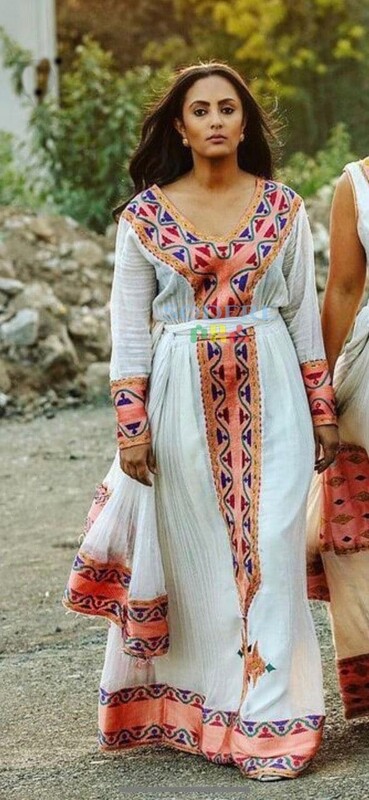 ረዘም ያለ የሀበሻ ቀሚስ  Ethiopian Traditional Long Dress