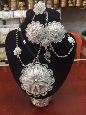 ወርቅ ቅብ የአንገት የጆሮ እና የእጅ ጌጥ Gold Paint Jewerly Set Earing Necklace And Ring