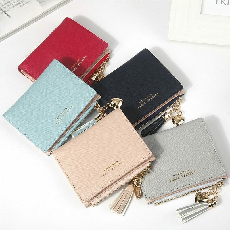 Short Wallet Card-Holder Coin-Purse Female Mini Woman Ladies Zipper Fashion Tassel
