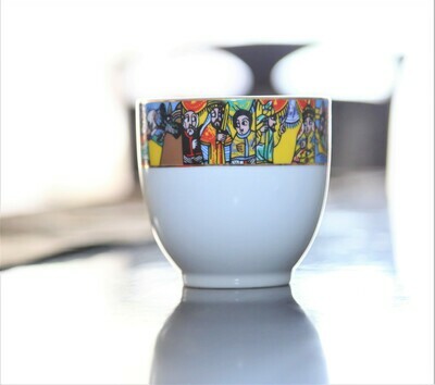 CUP&amp;SAUCER COFFEE SET WITH HANDLE