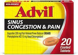አድቪል ሳይን መጨናነቅ እና ህመም Advil Sinus Congestion &amp; Pain