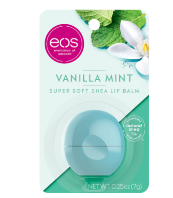 eosSuper Soft Shea Lip Balm Sphere Vanilla Mint  የከንፈር ቅባት