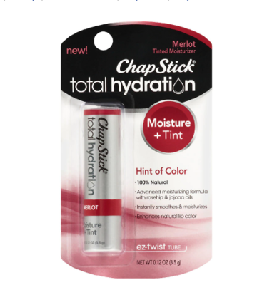 ChapStick Total Hydration Tinted Moisturizer Lip Balm Tube,  የከንፈር ቅባት