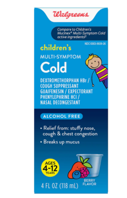 Children&#39;s Mucus Relief Multi-Symptom Cold; Cough Suppressant Mixed Berry