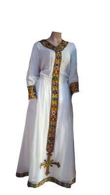 ረዘም ያለ የሀበሻ ቀሚስ  Ethiopian Traditional Long Dress