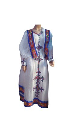 ረዘም ያለ የሀበሻ ቀሚስ  Ethiopian Traditional Long Dress