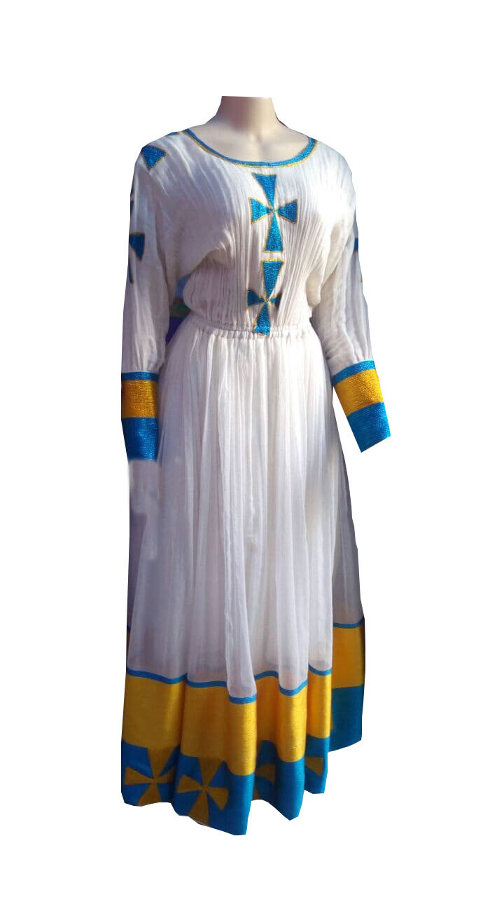 ረዘም ያለ የሀበሻ ቀሚስ  Ethiopian Traditional Long Dress