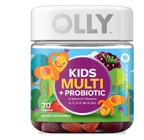 OLLY ኦሊ (Kids Multi + Probiotic Gummies Yummy Berry Punch)