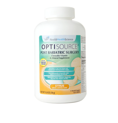 Optisource ኦፕቲሶርስ (Post Bariatric Surgery Formula Chewable Vitamin &amp; Mineral Supplement Tablet)