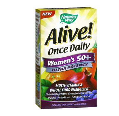 Alive! አላይቭ Once Daily Women&#39;s 50+ Ultra Potency Multivitamin, Tablets
