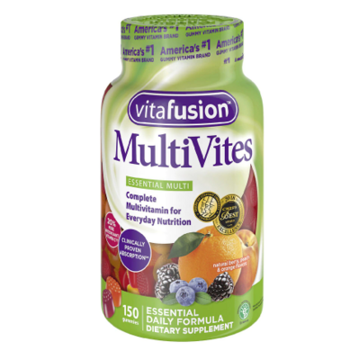 Vitafusion ቫይታፍዮዝን (MultiVites Gummy Vitamins Natural Berry, Peach &amp; Orange)