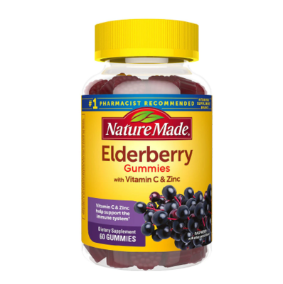 Elderberry 100mg with Vitamin C &amp; Zinc Gummies Raspberry ኤልደርቤሪ