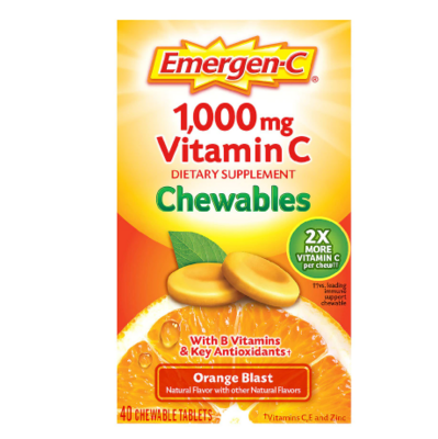 Vitamin C ቫይታሚን ሲ ( Immune Support Chewable Tablet with 1000 mg Vitamin C &amp; B Vitamins Orange Blast )
