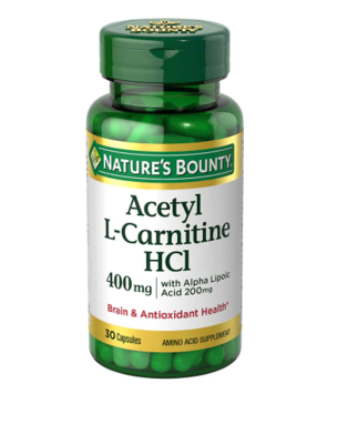 Nature&#39;s Bounty ኔቸርስ ቦኒ (Acetyl L-Carnitine 400 mg with Alpha Lipoic Acid Dietary Supplement Capsules)
