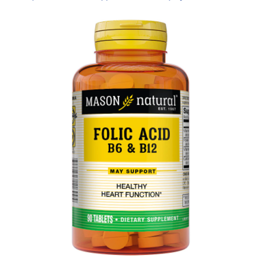 Mason Natural Folic Acid B-6 &amp; B12, Tablets