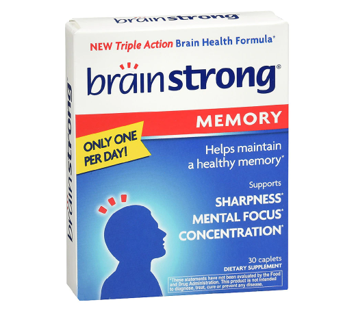 BrainStrong ብሬን እስትሮንግ Memory Support, Mental Focus & Concentration Caplets