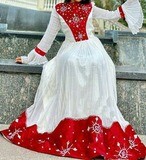 ረዘም ያለ የሀበሻ ቀሚስ  Ethiopian Traditional Long Dress