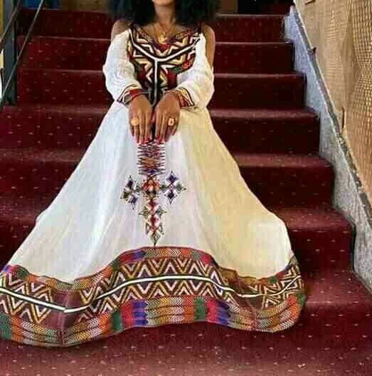 ረዘም ያለ የሀበሻ ቀሚስ  Ethiopian Traditional Long Dress
