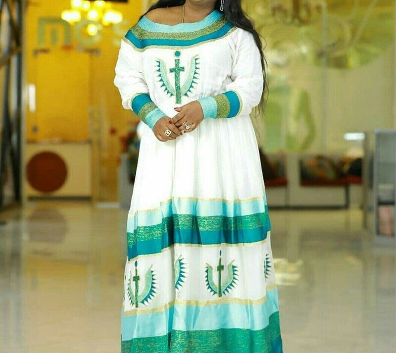 ረዘም ያለ የሀበሻ ቀሚስ  Ethiopian Traditional Long Dress