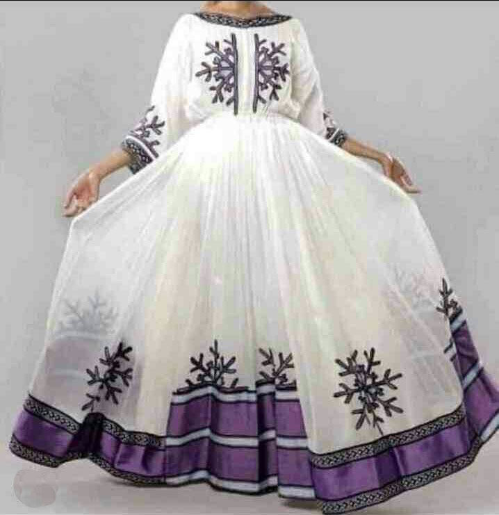 ረዘም ያለ የሀበሻ ቀሚስ  Ethiopian Traditional Long Dress