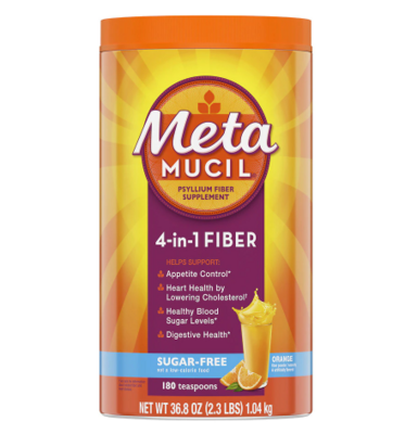 Metamucil ሜታሚዩሲል (Multi-Health Psyllium Fiber Supplement Sugar-Free Powder Orange)