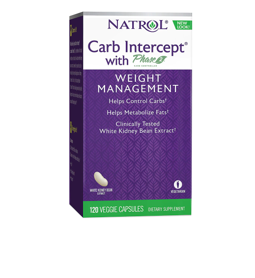 Natrol Carb Intercept with Phase 2 White Kidney Bean Extract Dietary Supplement