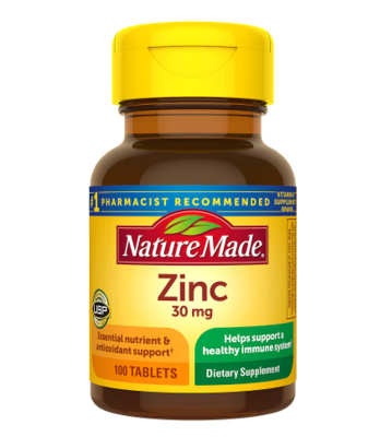 Zinc 30 mg Dietary Supplement Tablets