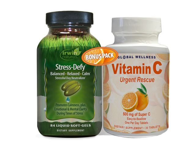 Irwin Naturals Stress-Defy + Vitamin C Bonus Pack