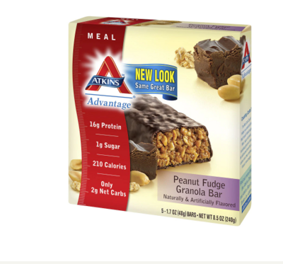Atkins Advantage Meal Bars Peanut Fudge Granola