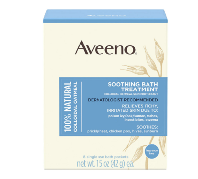 Aveeno Soothing Bath Treatment Colloidal Oatmeal Skin Protectant Single Use Packets (Actual Item May Vary)